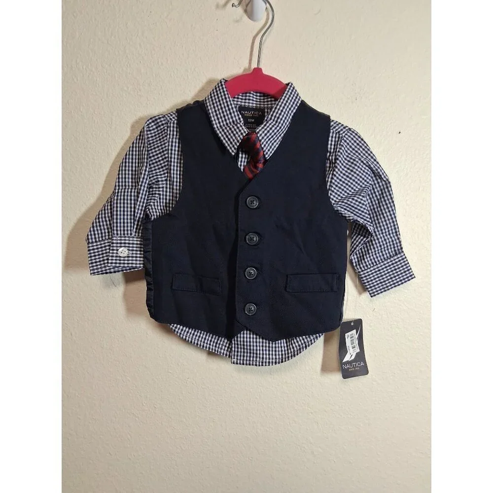 NWT Nautica 3 Piece Formal Set Baby Boys Size 12 Months